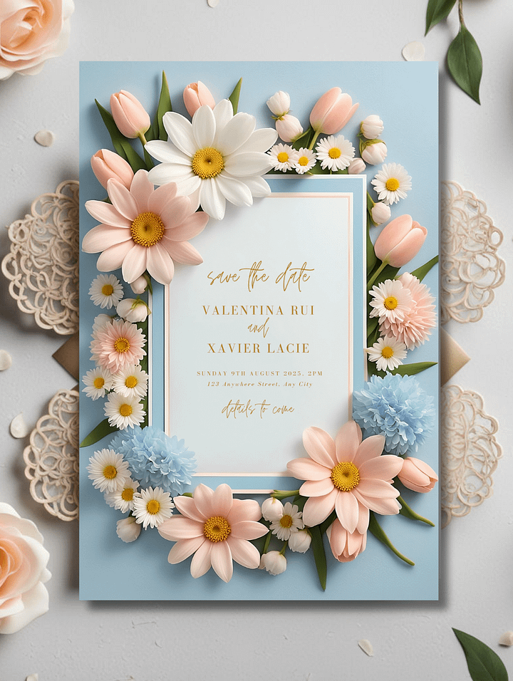 Beautiful Save The Date Card - Dizynai (DSD-09) product image (1)