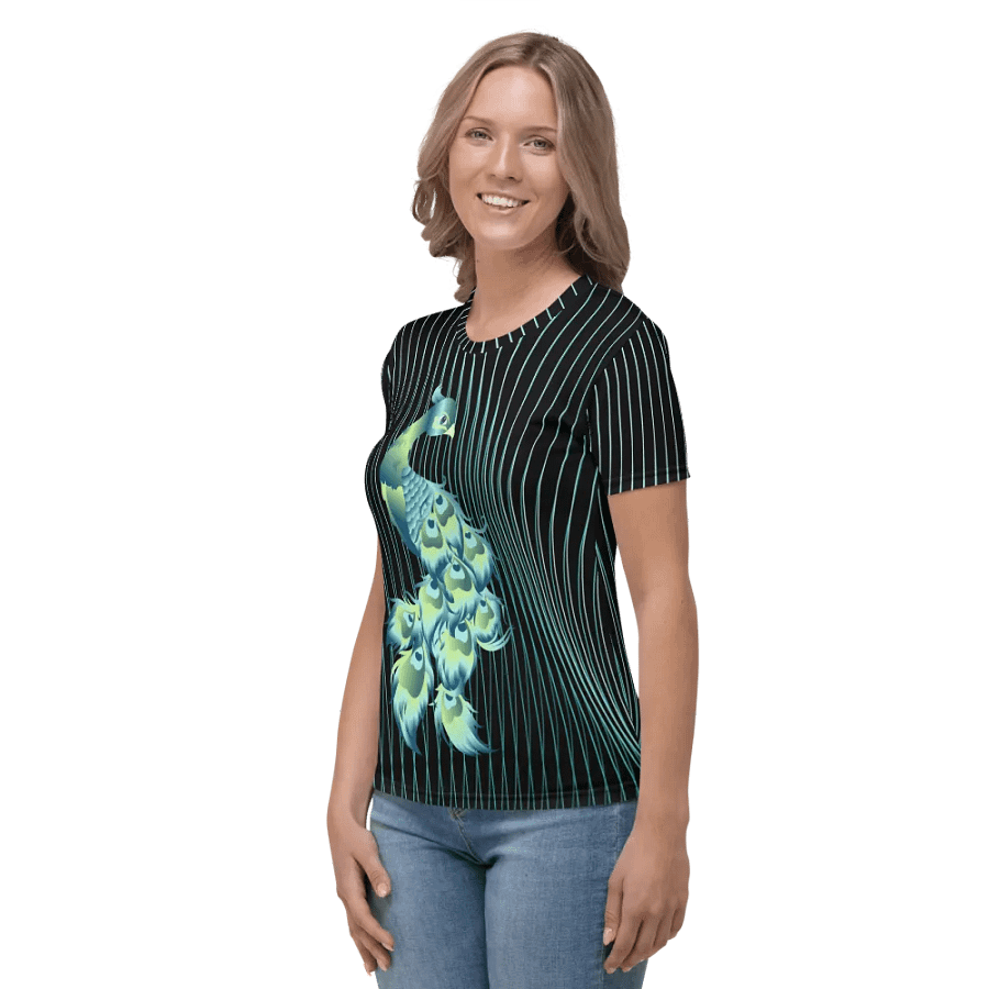 Pretty Peacock All Over Print T-shirt product image (3)