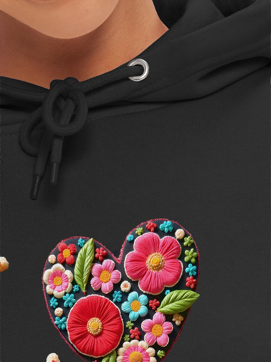 Embroidered Love and Floral Hearts Hoodie product image (7)