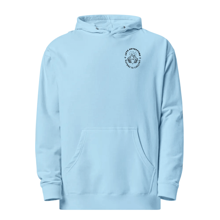 Embroidered and Printed "Lets Adventure, Nature is Calling" Midweight Hoodie product image (3)