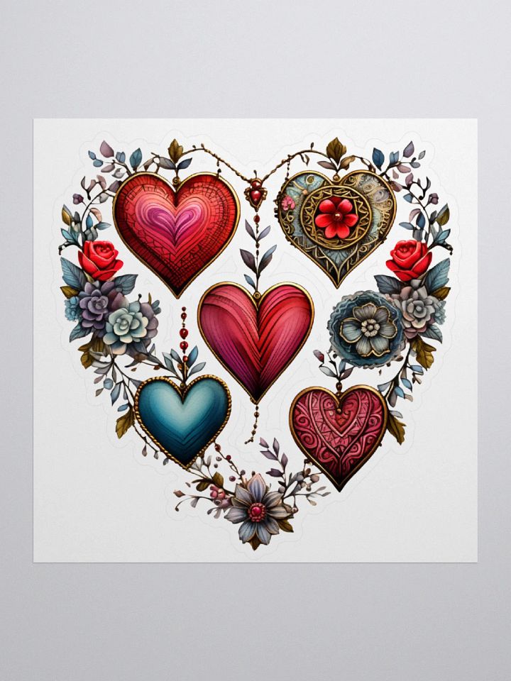Victorian Valentine Hearts Sticker product image (1)