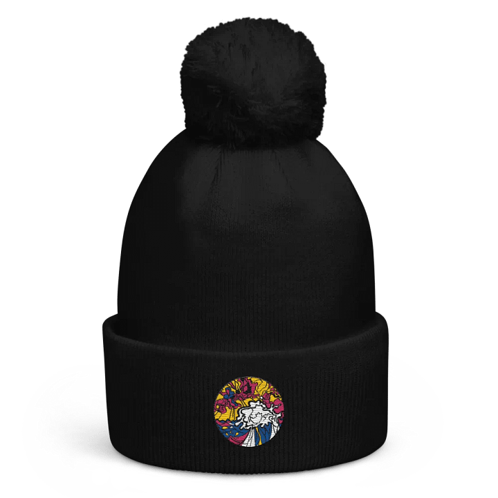 Vibrant Wave Pom-Pom Beanie - Wave at Sunset product image (1)