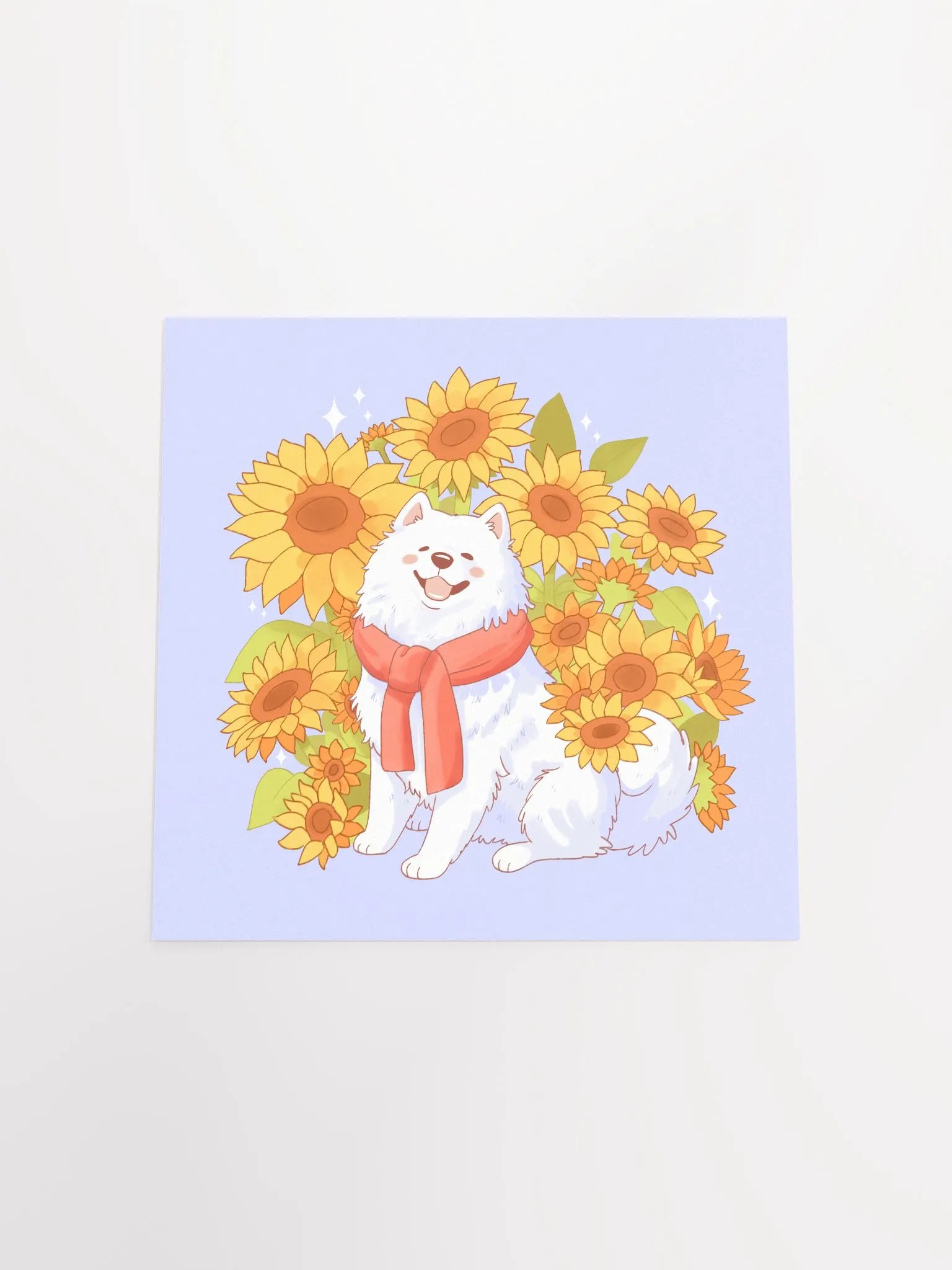 Cheerful Samoyed and Sunflowers Poster product image (11)
