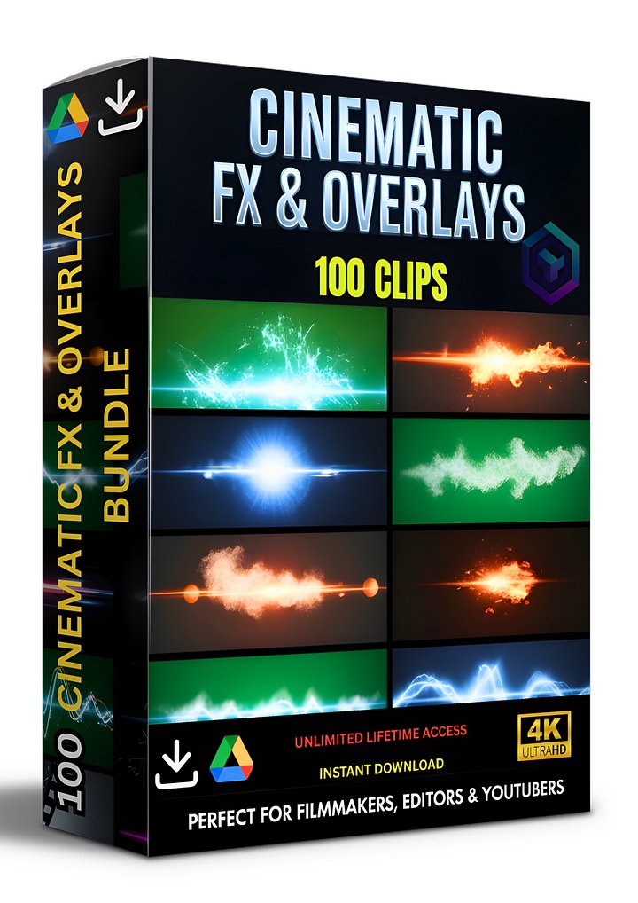 100 CINEMATIC FX & OVERLAYS GREEN SCREEN BUNDLE FOR PROFESSIONAL VIDEO EDITING product image (1)