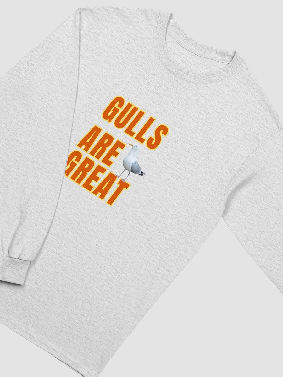 GULLS ARE GREAT Long Sleeve T-shirt with Orange Text product image (24)