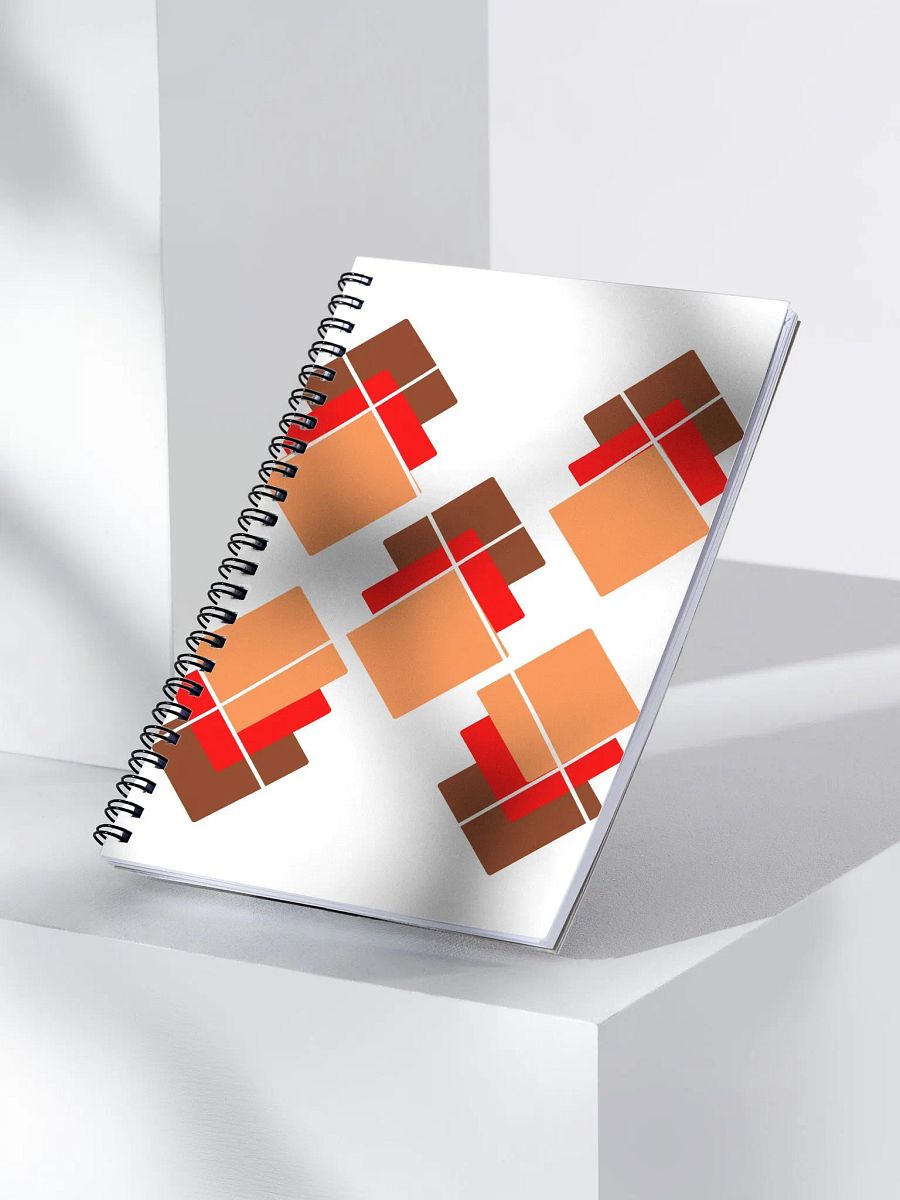 Brown, Red And Orange Overlapping Diamonds Spiral Notebook product image (4)