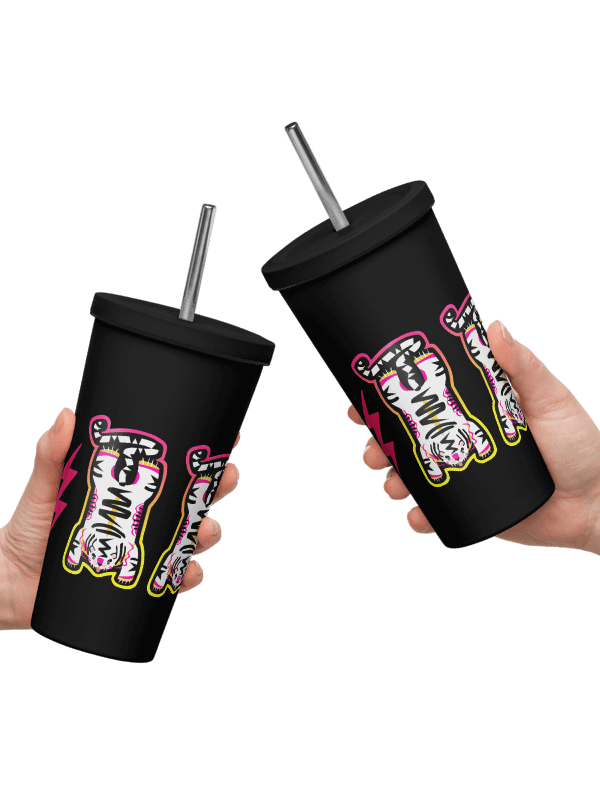 Pink and Yellow Tiger - Tumbler in Black product image (1)