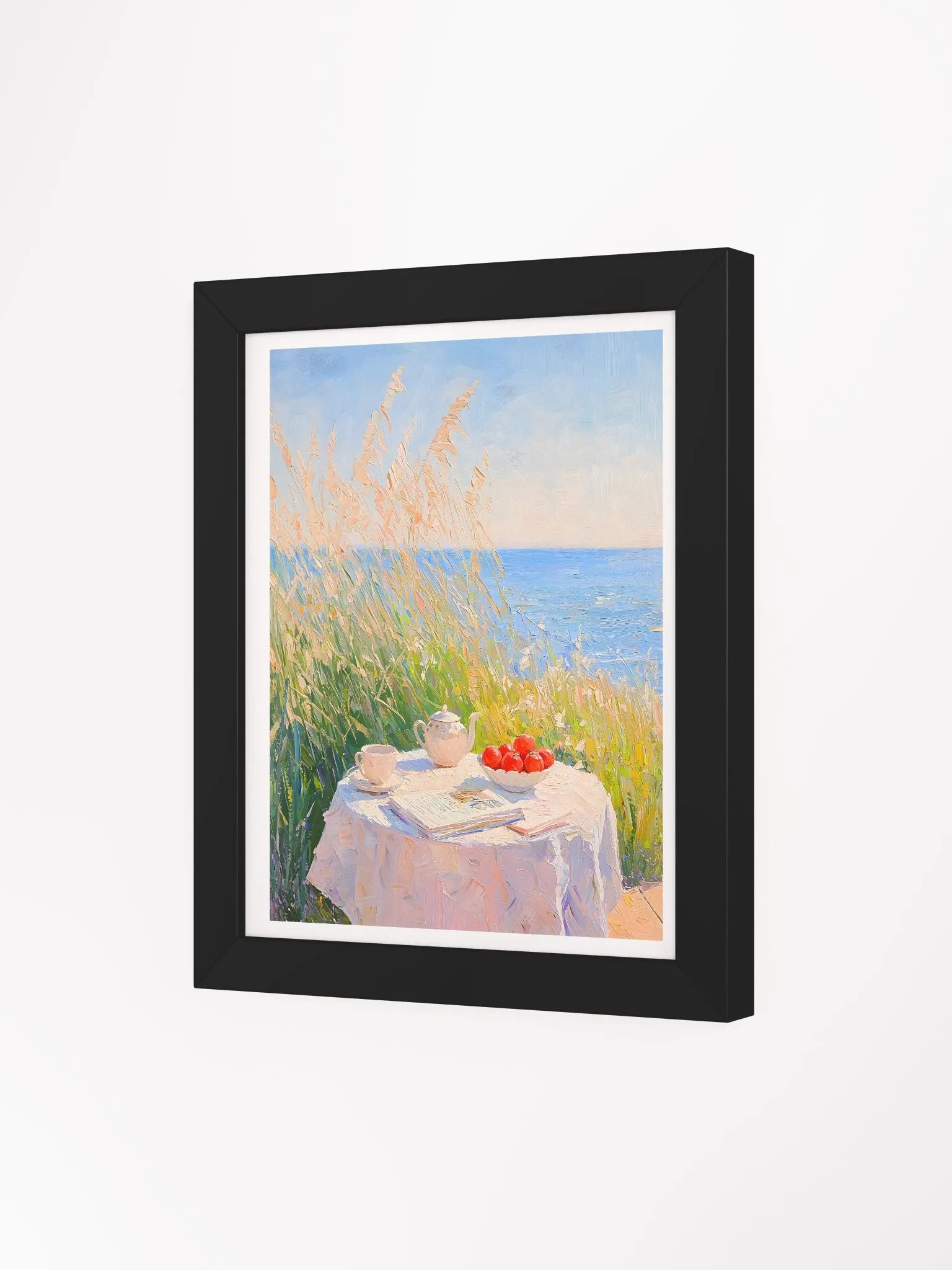 Serene Seaside Tea Time Framed Poster Art product image (3)