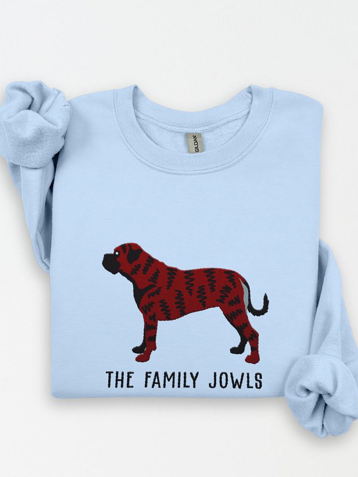 The Family Jowls Sweatshirt(Embroidered) of a Bullmastiff(Brindle) product image (1)