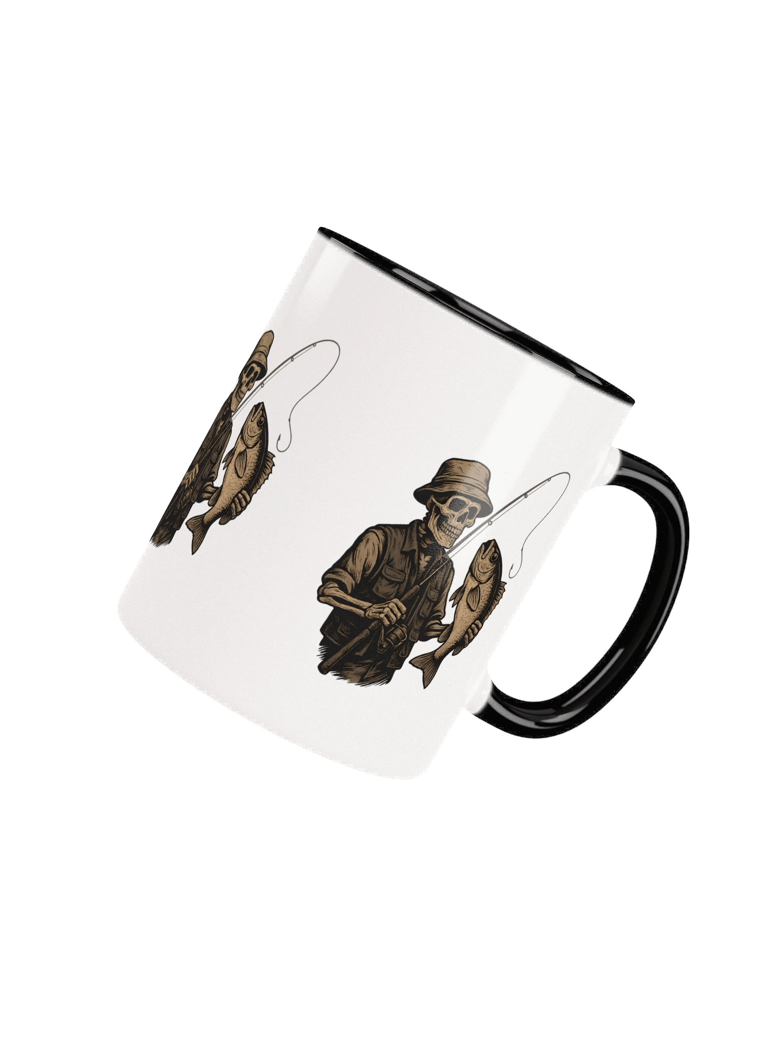 Skeleton Fishing Mug – Bass Fisherman Coffee Cup for Anglers product image (52)