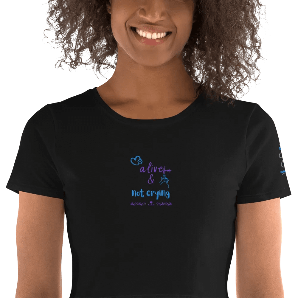 Alive & Not Crying Cropped Tee (Embroidered) product image (3)