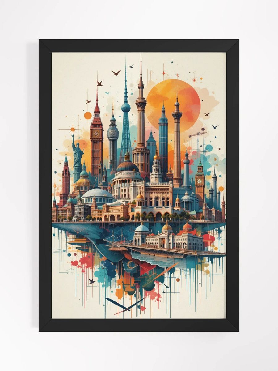 Global Landmarks Fusion Framed Poster product image (1)