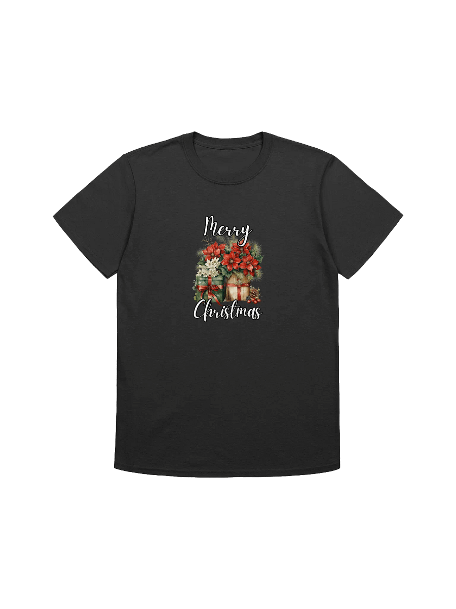 Poincettias and Gifts Christmas Unisex T-Shirt product image (3)