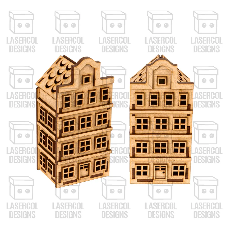 Christmas Houses Set 1 (5 Styles) - Laser Cut Files product image (8)
