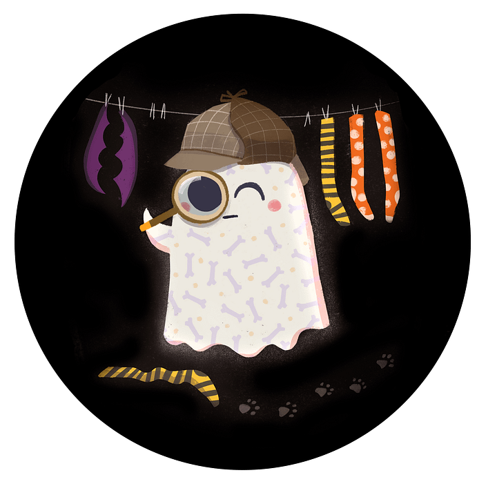 Little Ghost Sherlock Bones - Greeting Card product image (2)
