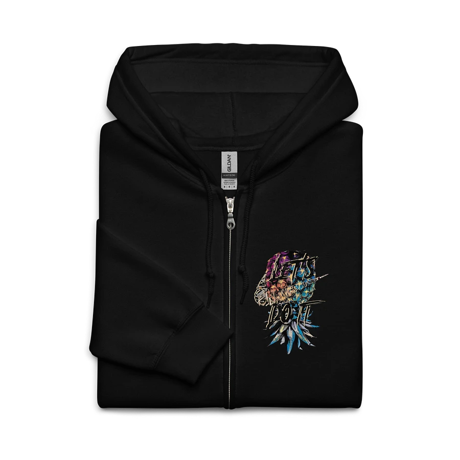 Let's Do It Swoosh Graffity Styled Upside-Down Pineapple Zip Front Hoodie product image (9)