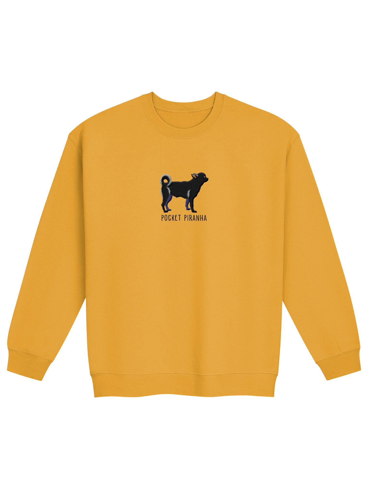 Pocket Piranha Sweatshirt (Embroidered) of a Chihuahua(Black) product image (13)