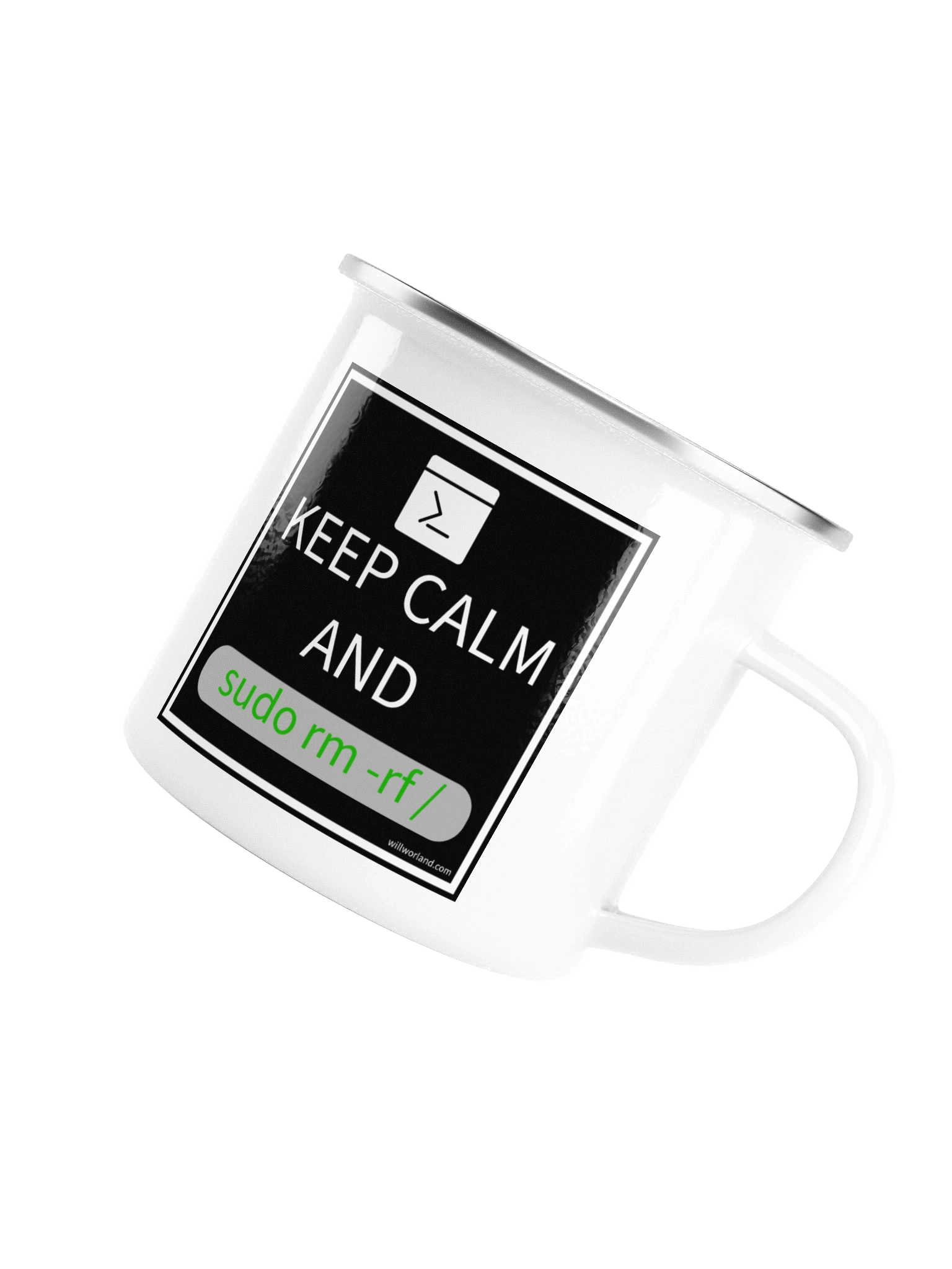 Keep Calm and sudo rm -rf / (Enamel Camp Mug) product image (5)
