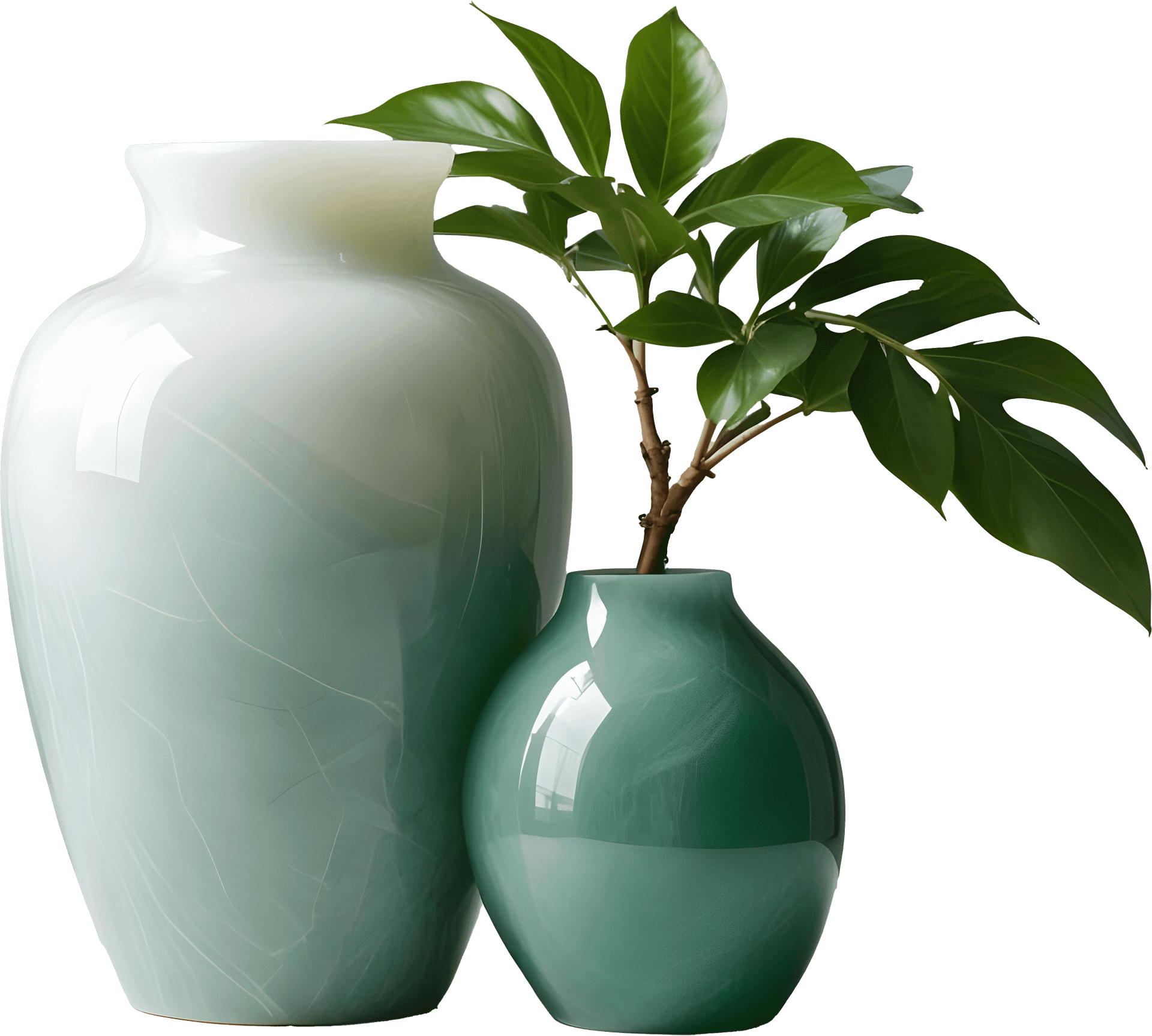 Jade Signature – Duo of Jade Vases PNG product image (1)