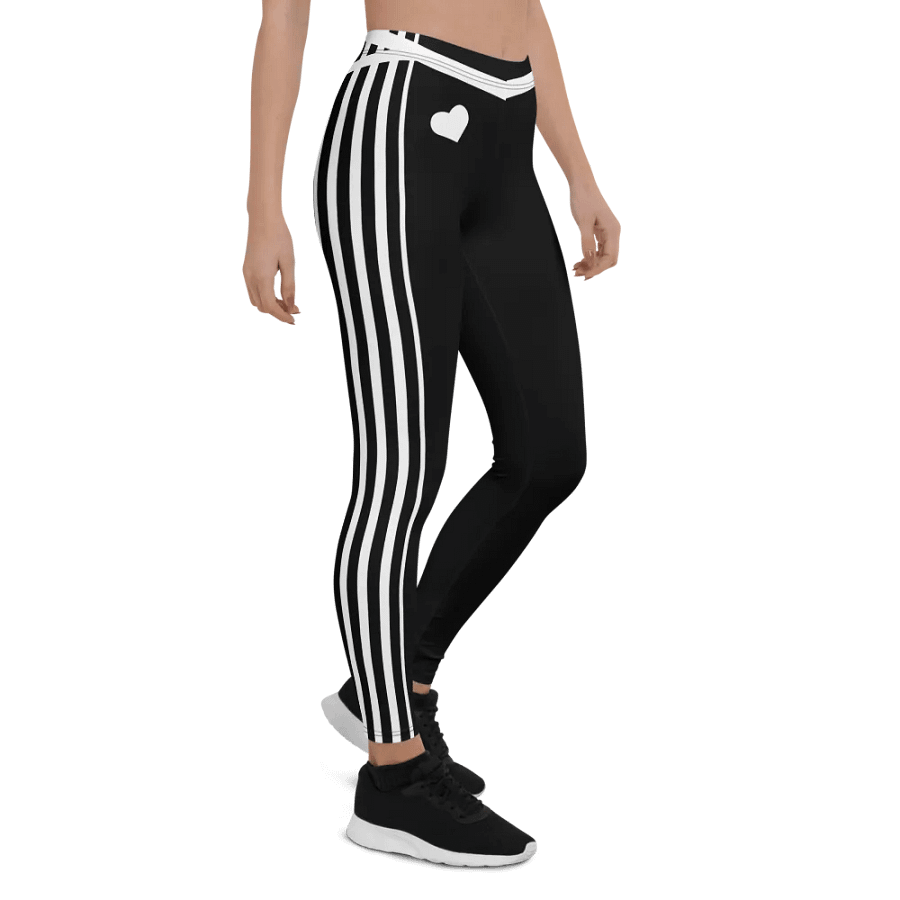 Black and White Stripes/All-Over Print Leggings by Sublicolor product image (7)