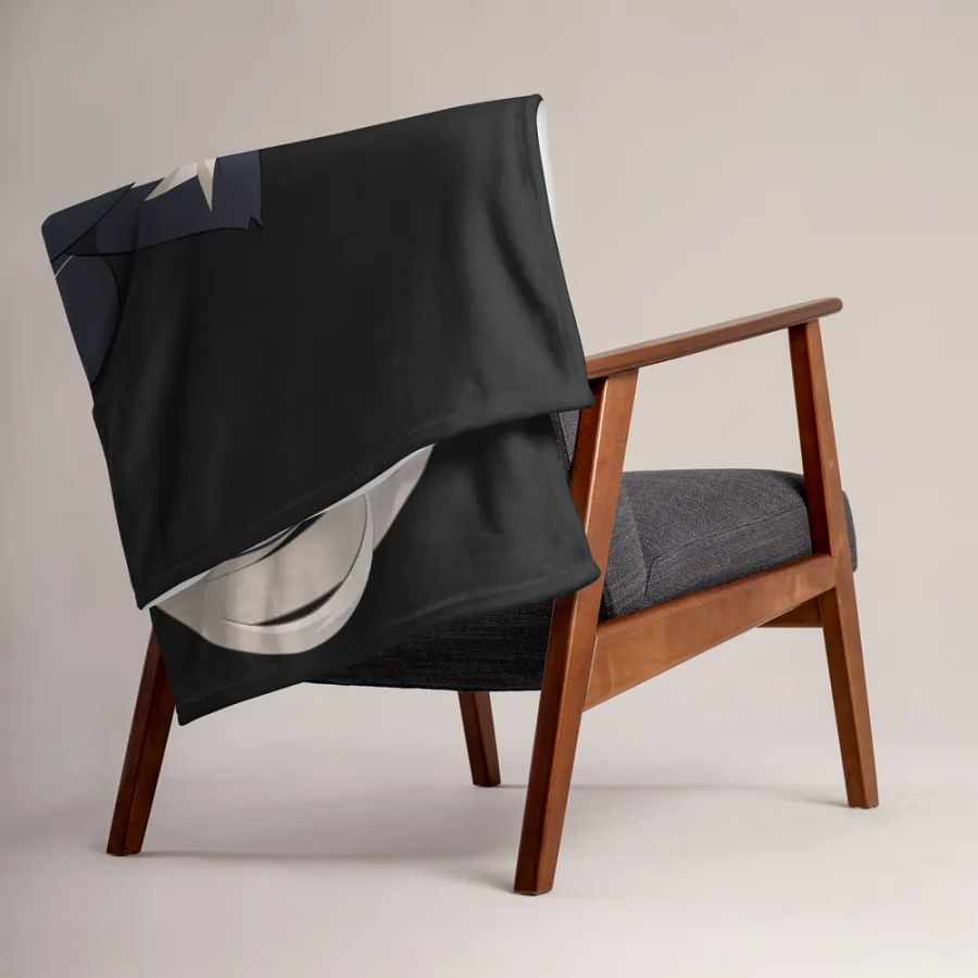 Throw Blanket - Byakko Chibi All Black Edition product image (15)