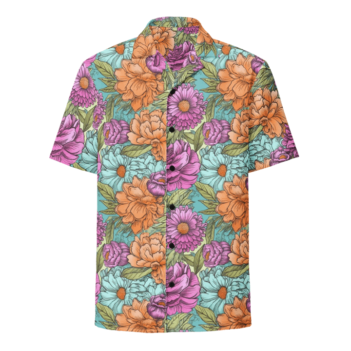 Vibrant Floral Pattern-Seamless Detailed Design Hawaiian Shirt product image (1)