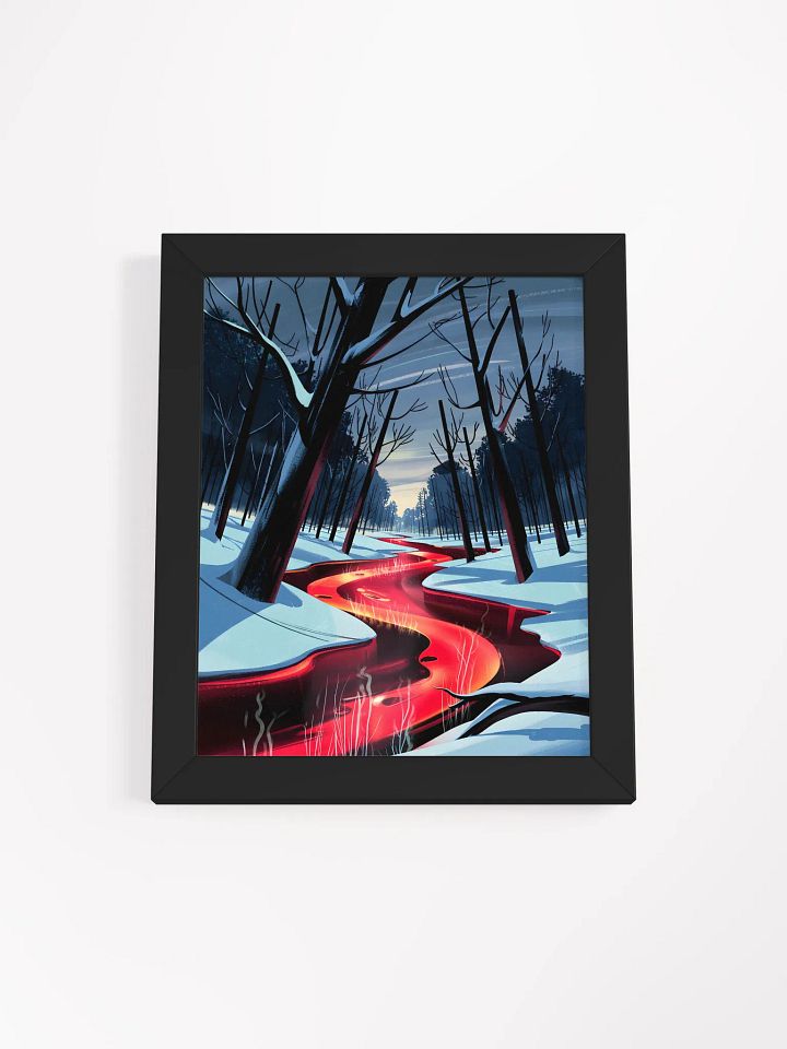 Winter River of Fire Framed Print | Surreal Landscape Wall Art product image (1)