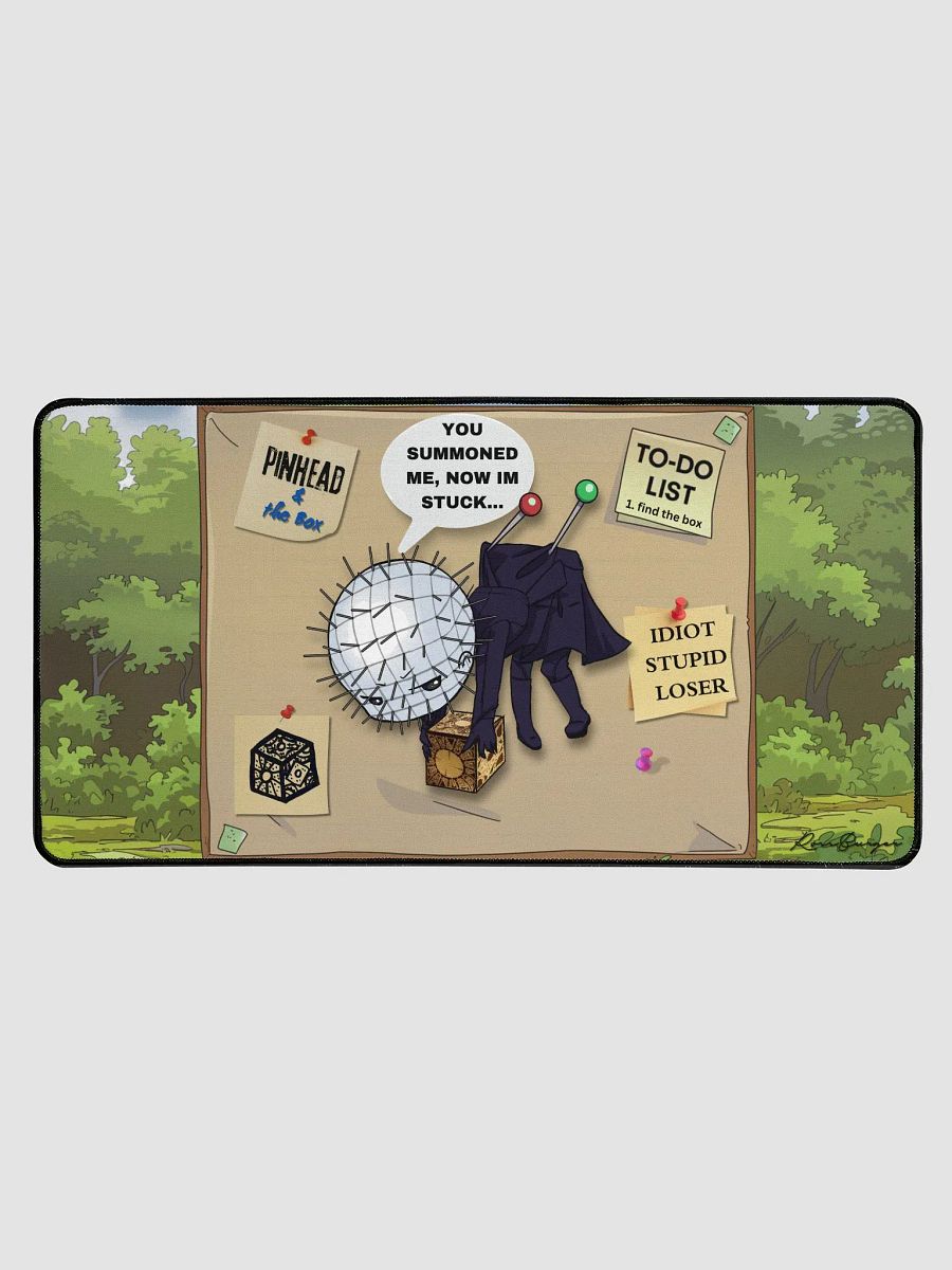 Pin Head and the Box Desk Mat product image (1)