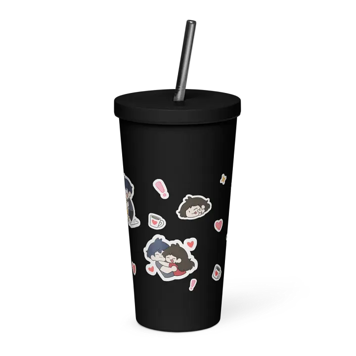 Sticker Design Insulated Tumbler with a Straw product image (2)