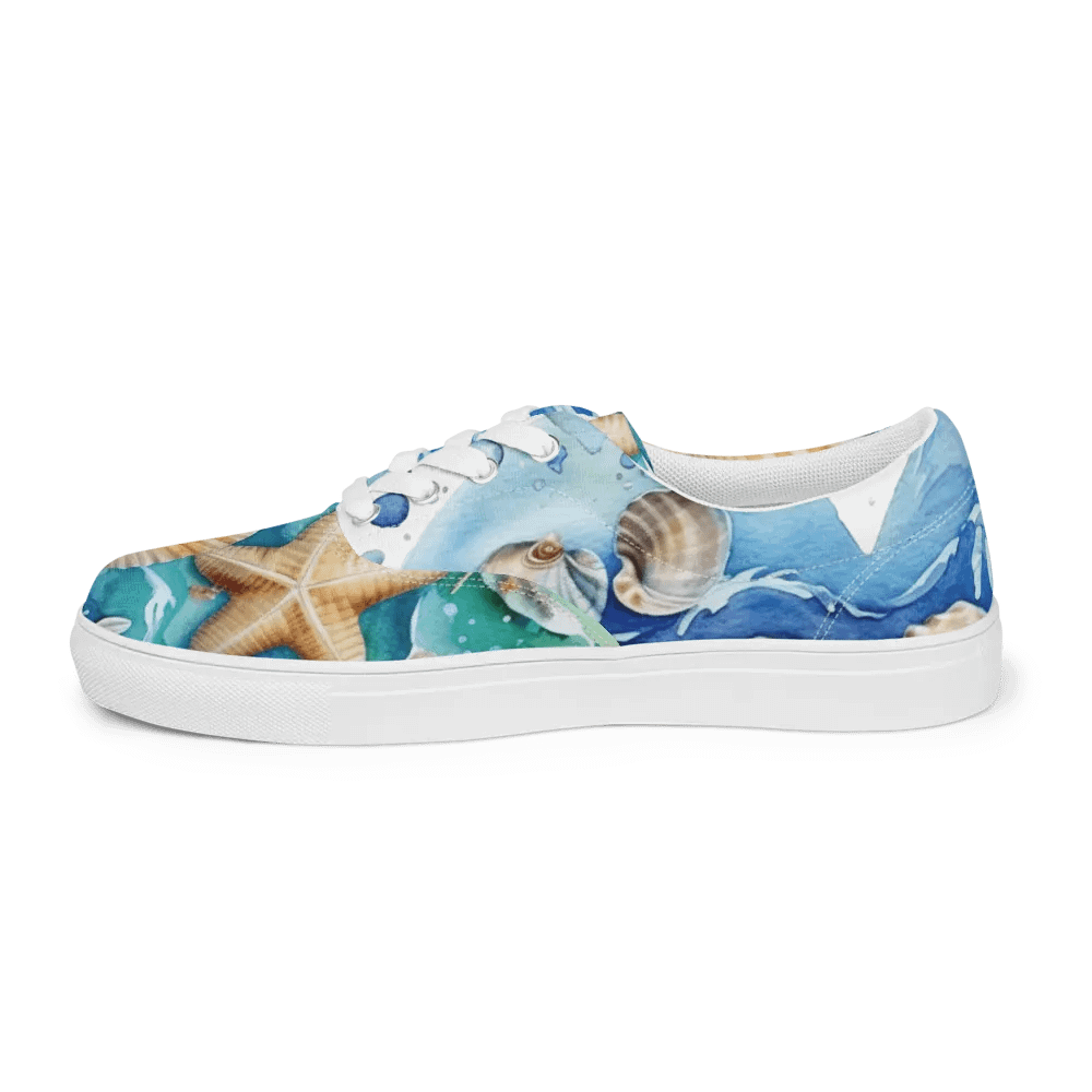 Marine Life Delight Lace-Up Canvas Shoes product image (8)