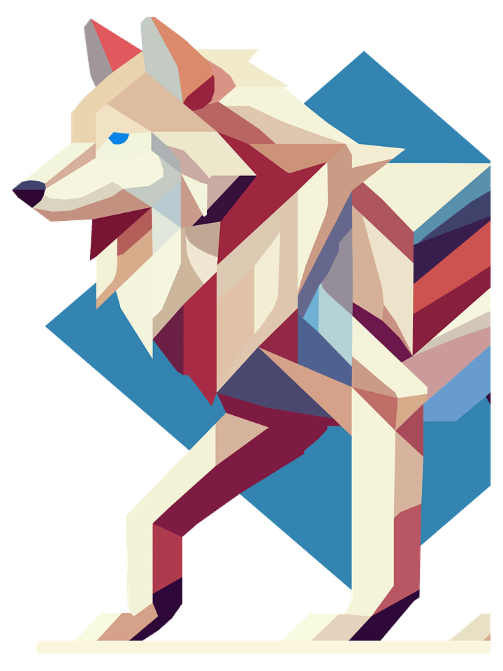 Free Geometric Wolf PNG Art - Transparent Background, Low Poly Animal Illustration product image (1)