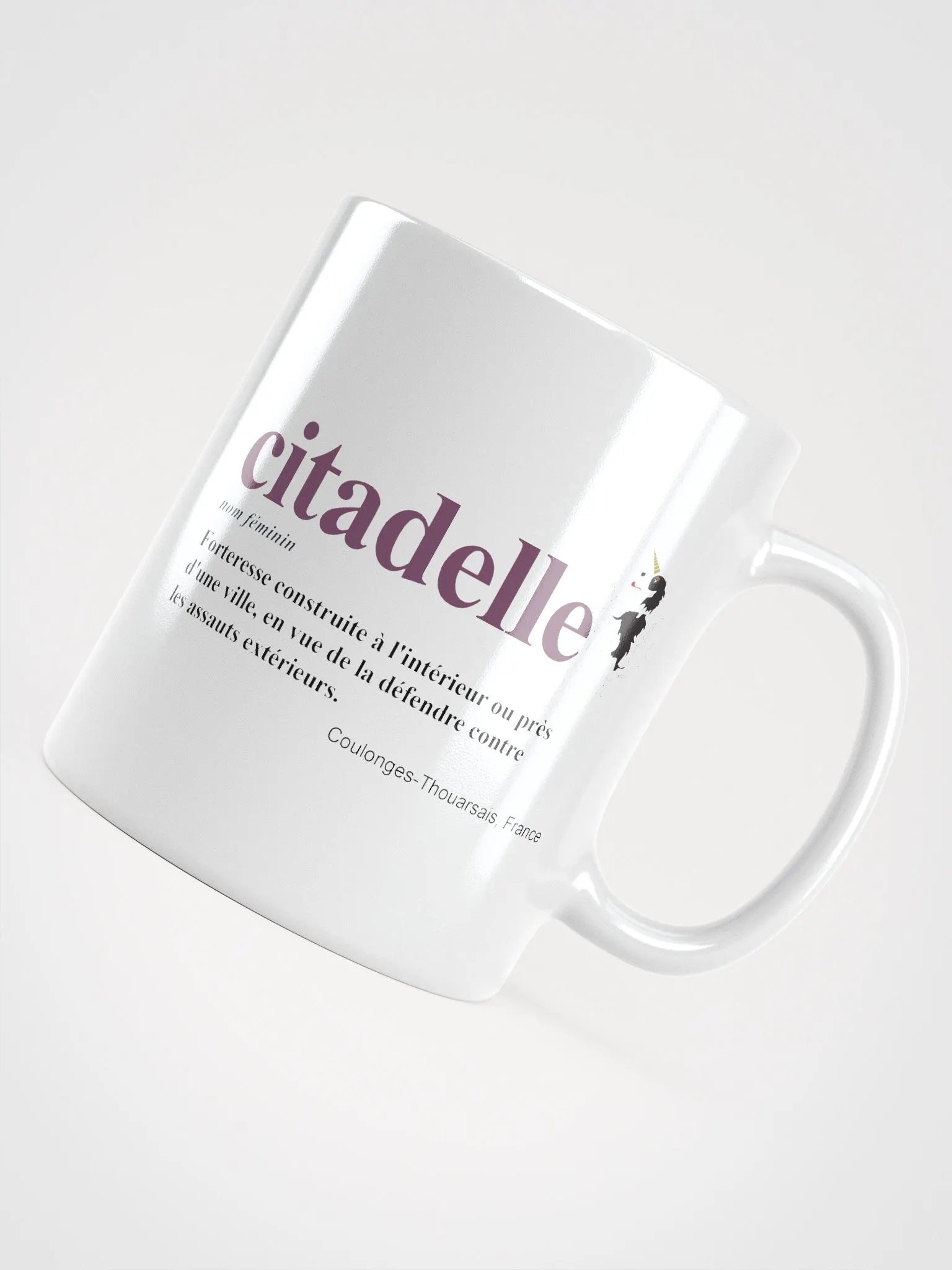 White Glossy Mug with Citadelle Definition in French product image (4)
