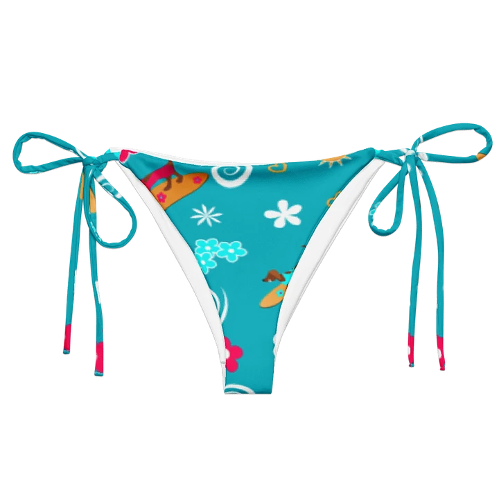 Surfing Dachshund Pattern String Bikini Bottom product image (1)