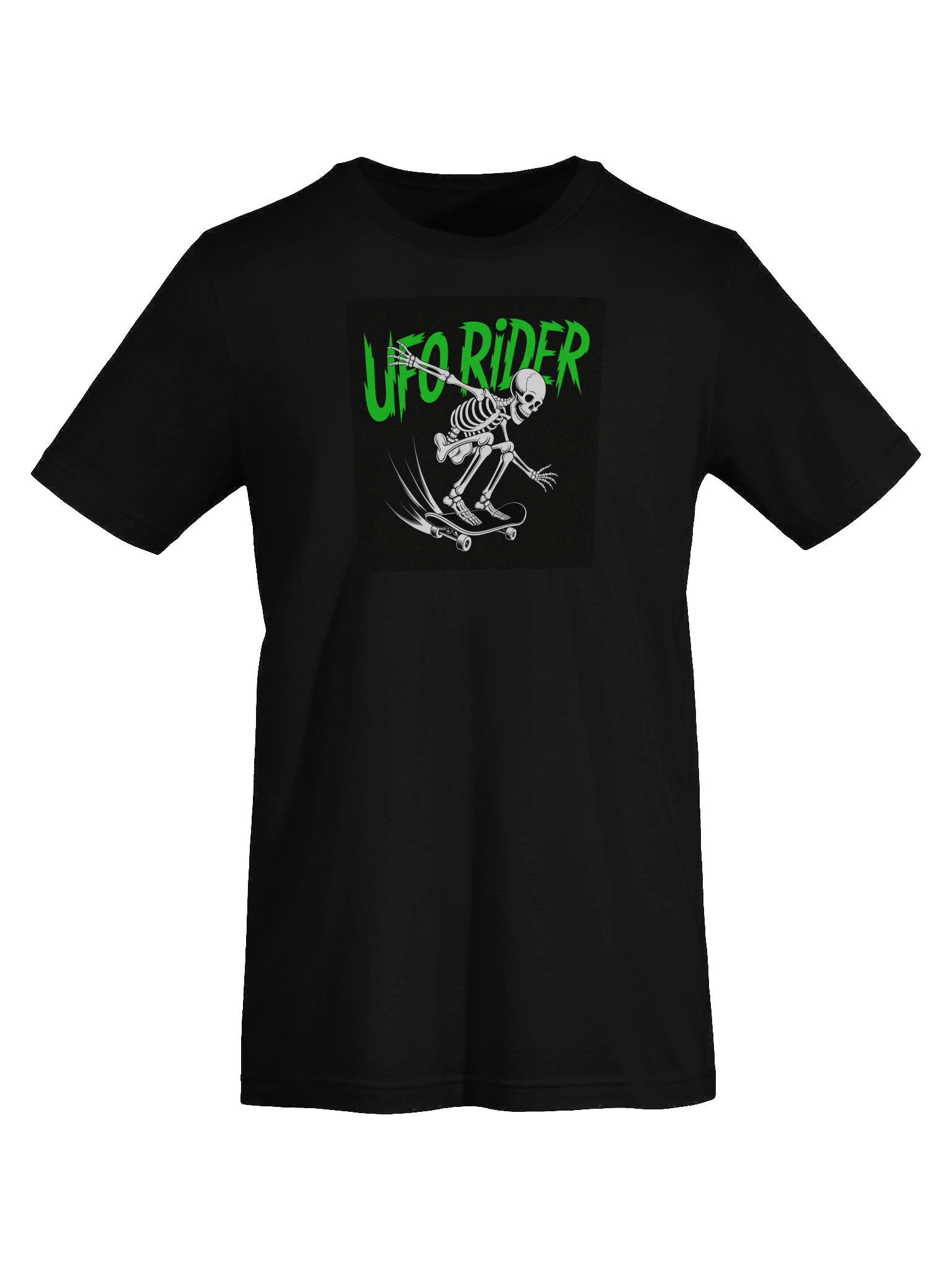 UFO Rider Skeleton Skateboard T-Shirt product image (49)