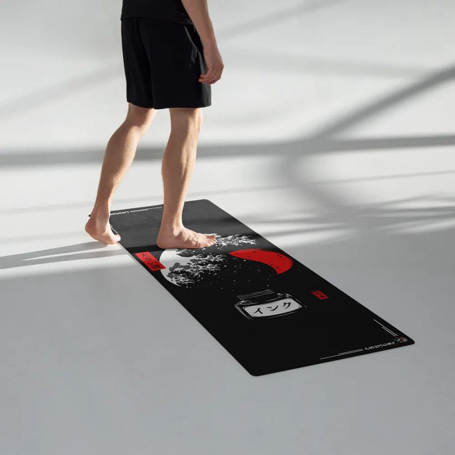White Kanagawa's wave Japanese Ink - Yoga Mat product image (4)