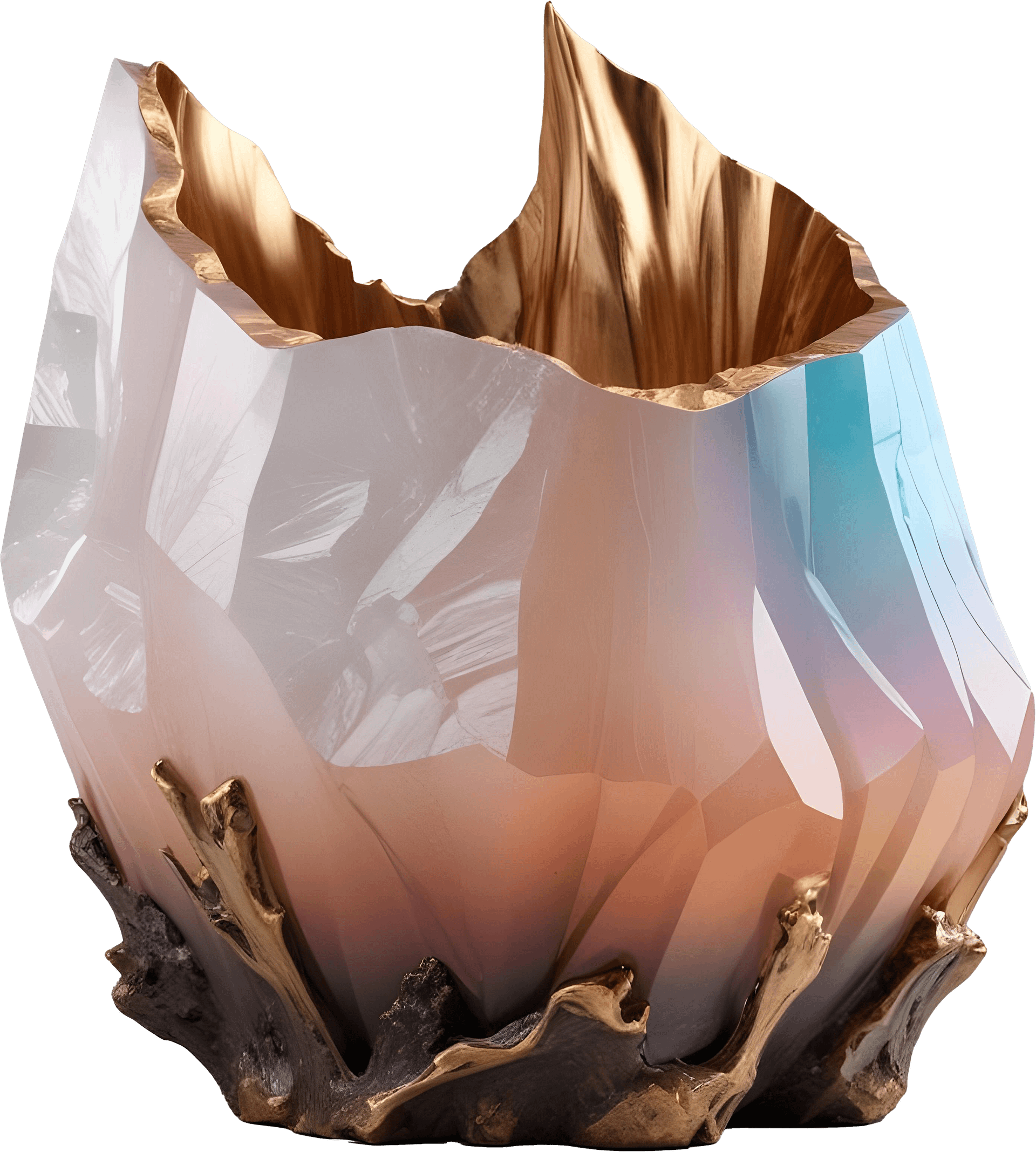 Celestial Prism – Crystal Wave Vase PNG product image (1)