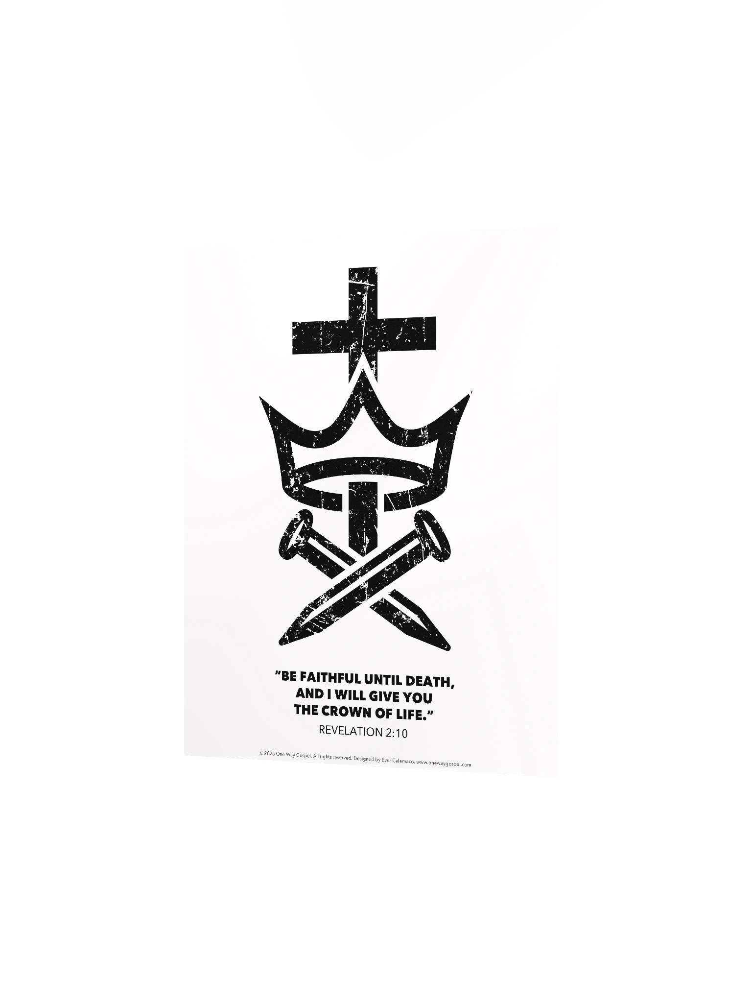 Cross, Crown, and Nails Christian Poster – Revelation 2:10 “Be Faithful Until Death” product image (4)