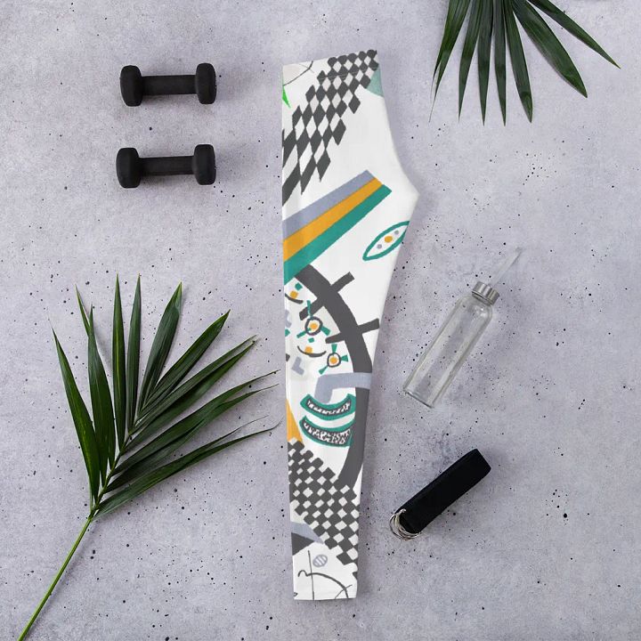 Abstract Lithographic Pattern Design leggings - V4 product image (2)