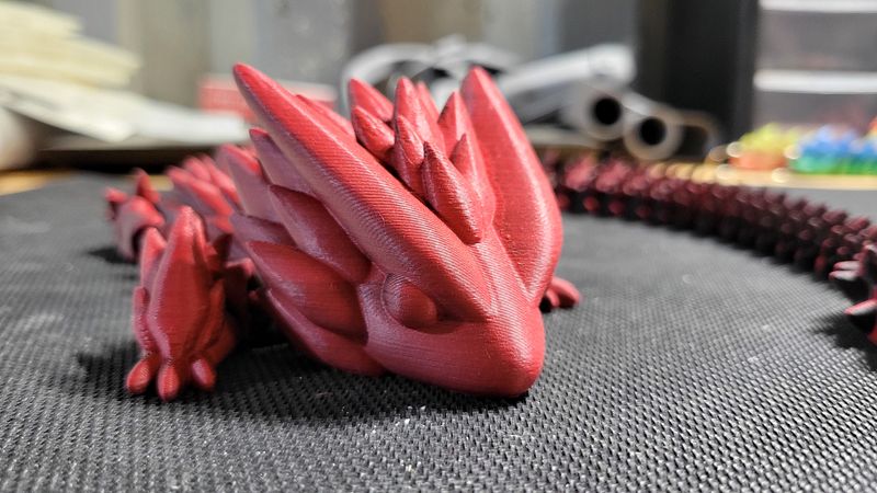 Articulated Dragon #8 (Matte Red/Black)