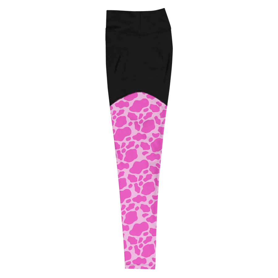 Pink Cow Print Leggings product image (5)