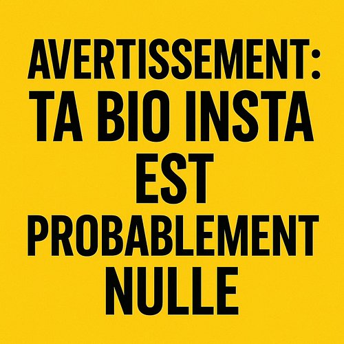 😅 Ta bio Insta c’est :
➖ “Fan de sport et de pizza”
➖ “Simple et naturel”
➖ “Juste moi.”

Alors oui…
➡️ Ta bio est nulle.

Ma...