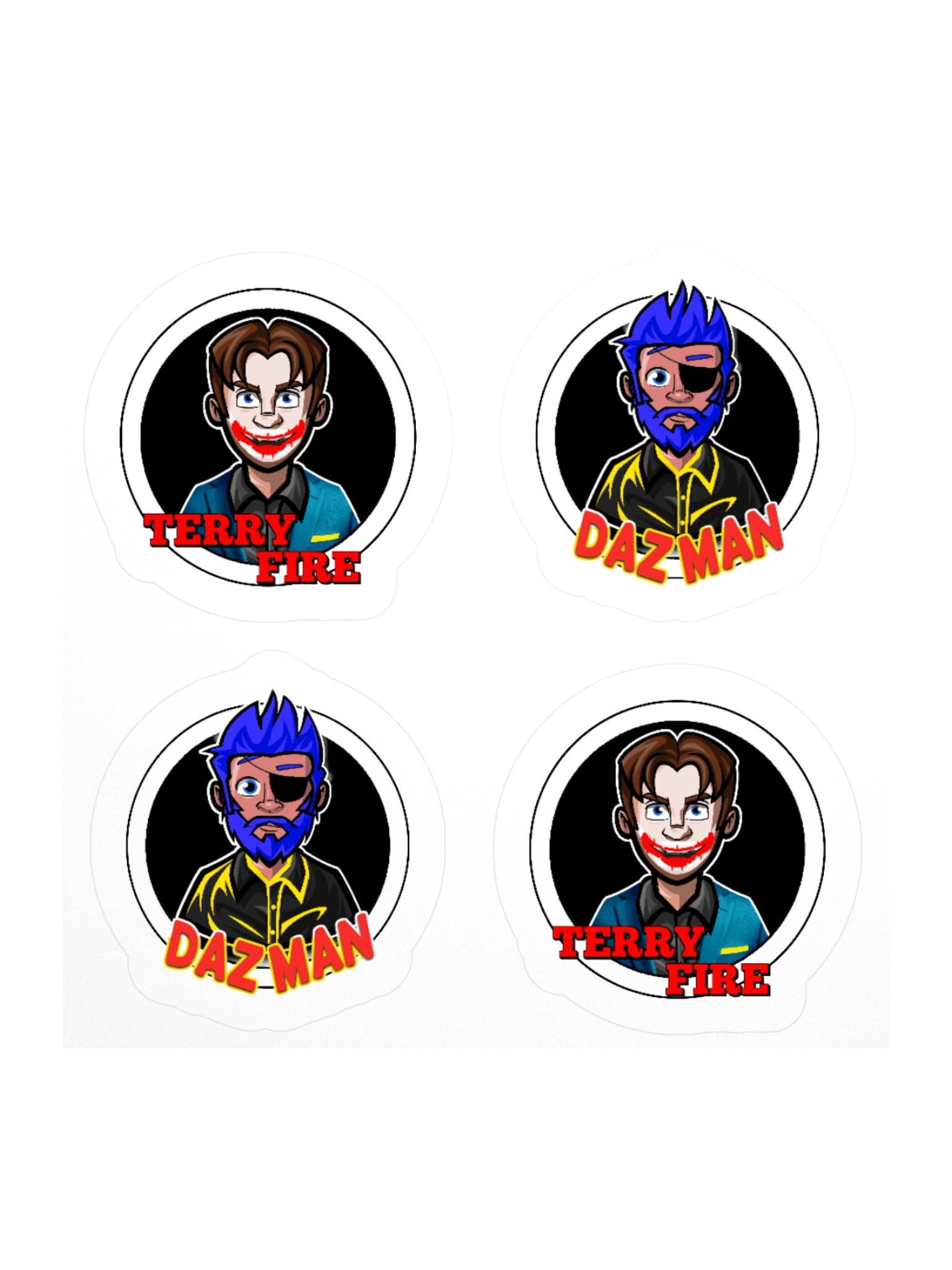 Kawaii Cartoon Character Kiss Cut Stickers Set product image (1)