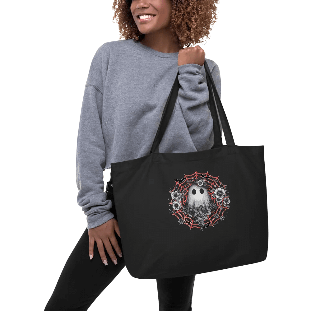 Lacey Ghost Gothic Floral Organic Tote product image (3)