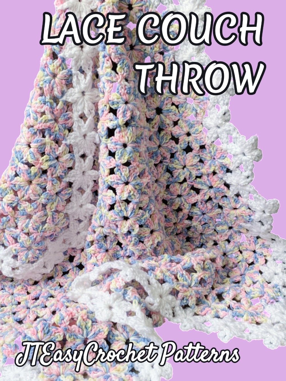 Floral Crochet Blanket Pattern & VIDEO, Easy Lace Crochet Motif, PDF Instant Download Flower Afghan product image (9)