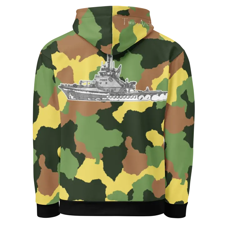 Green Camouflage Foss tug Sketch Hoodie product image (1)