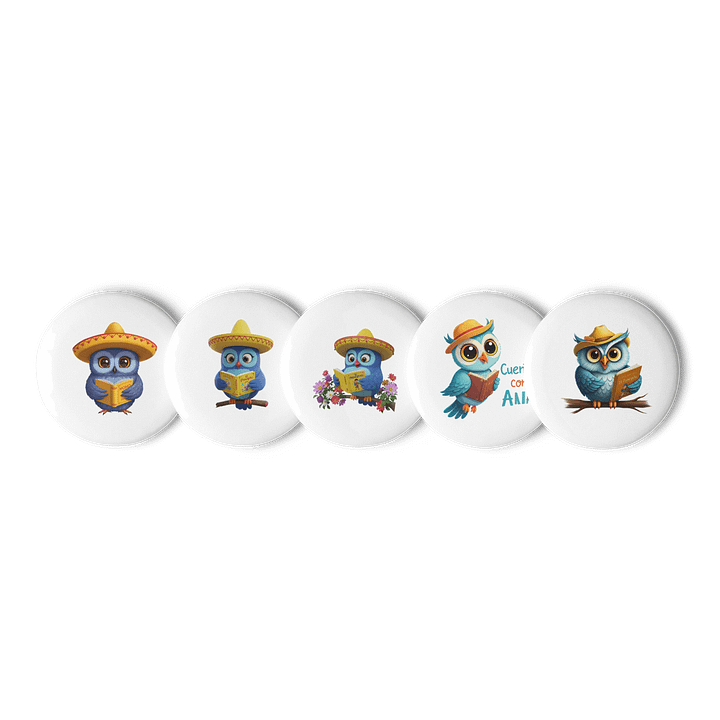 Wise Owl Reading Collection - Pin Button Set product image (1)