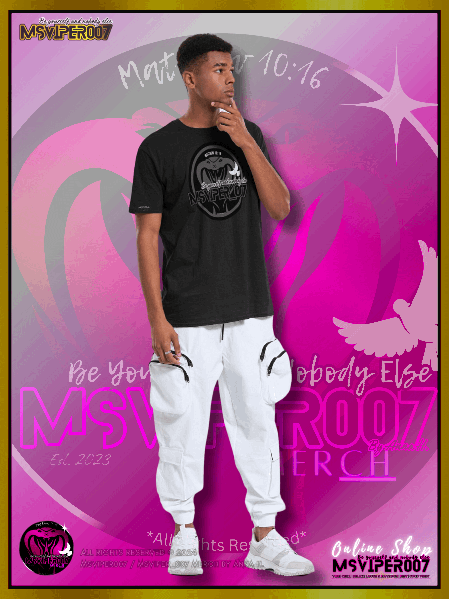 T-Shirt - "MsViper_007™ Brand Classic [grey/blk emblem] Support&Sport" - Streetwear/Cozy Lightweight T-Shirt By Anna H. product image (5)