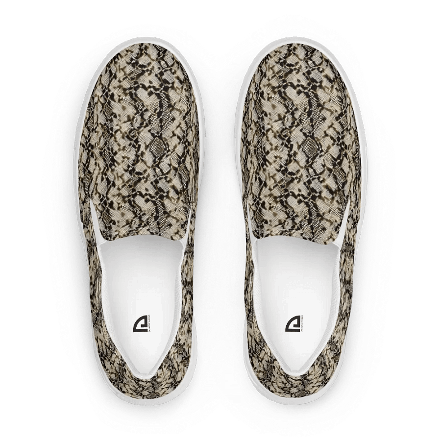 Beige Snake Pattern Woman Canvas Shoes product image (1)