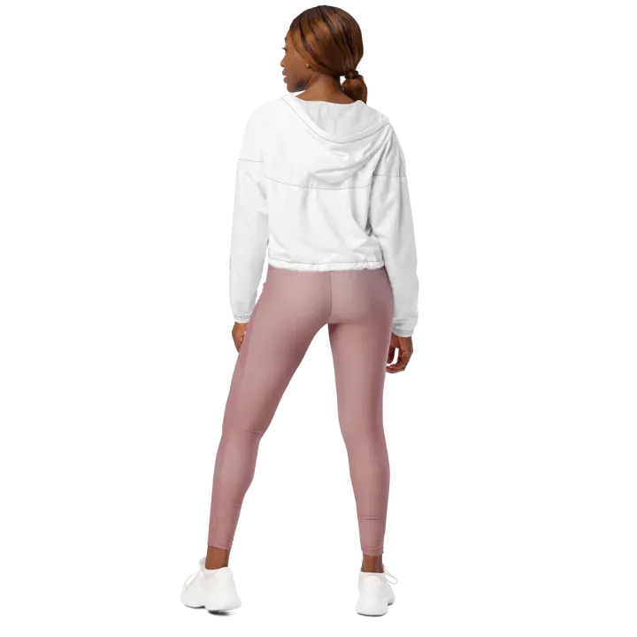 TDS Music Treble Clef Women's White Cropped Windbreaker product image (2)