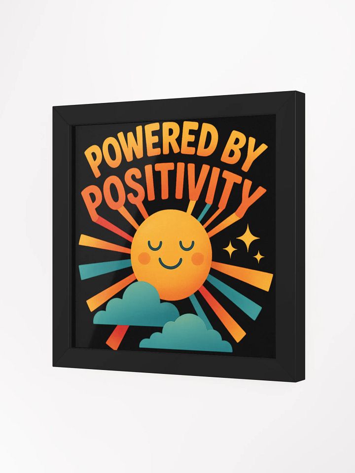 Powered by Positivity – Framed Motivational Sunburst Poster product image (6)